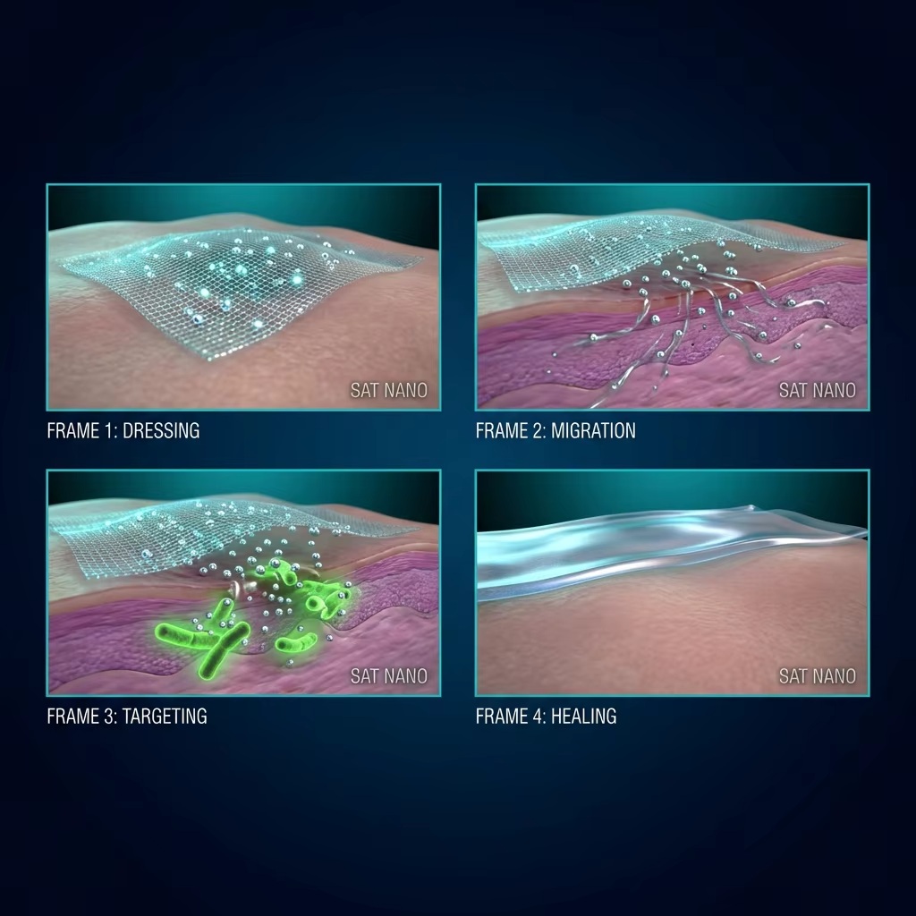 Storyboard de nanopartículas de prata para aplicações médicas